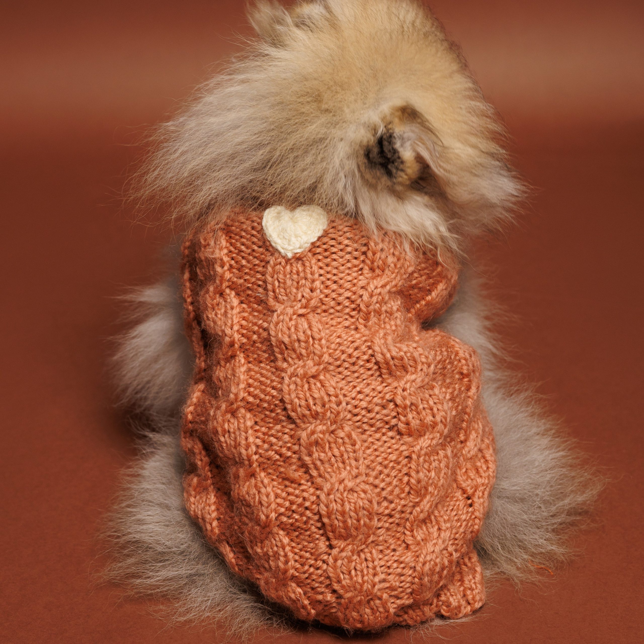 Sweter o splocie WARKOCZ - rudy LOLA - obrazek 2