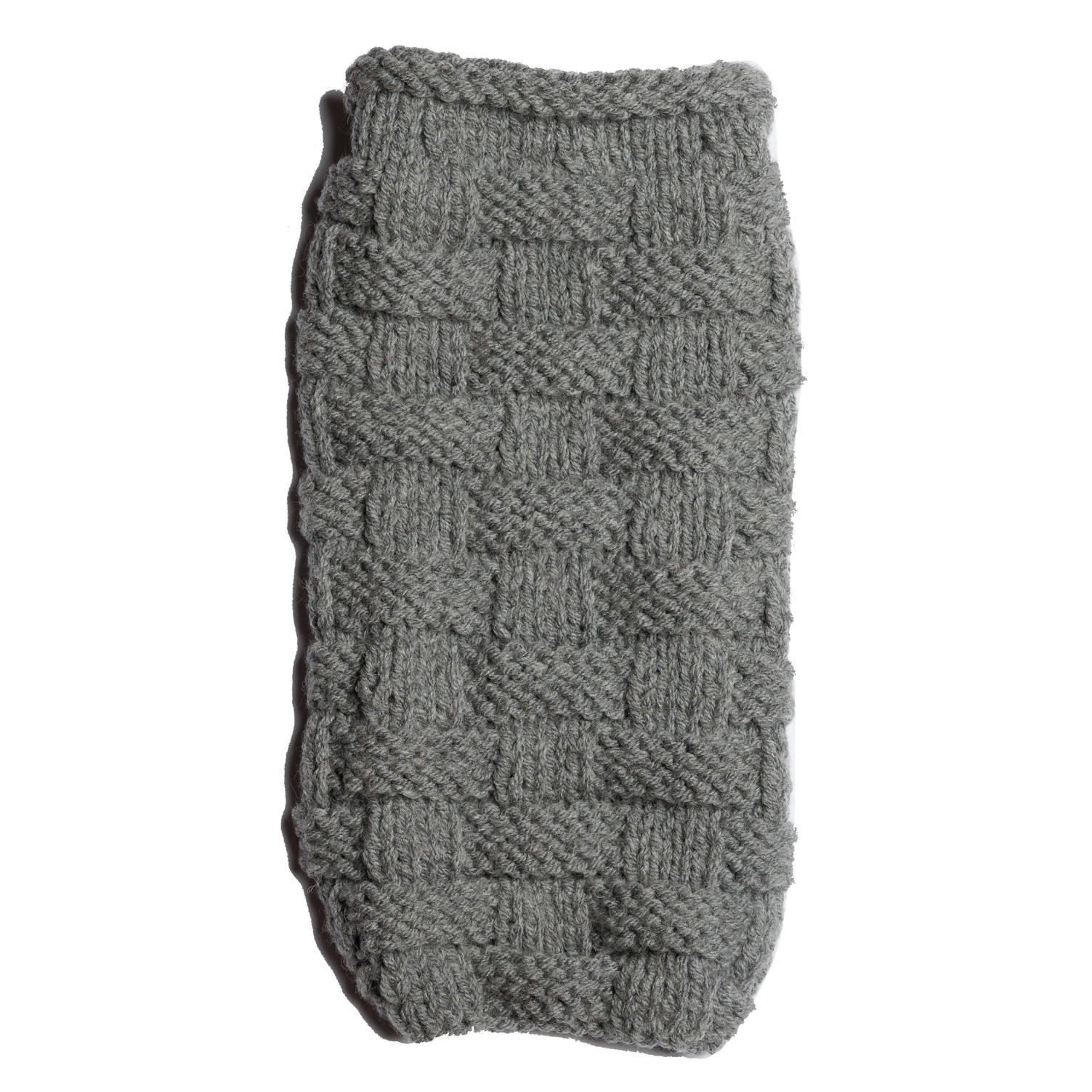 Sweter o splocie SZACHOWNICA - szary DRAGO - obrazek 2