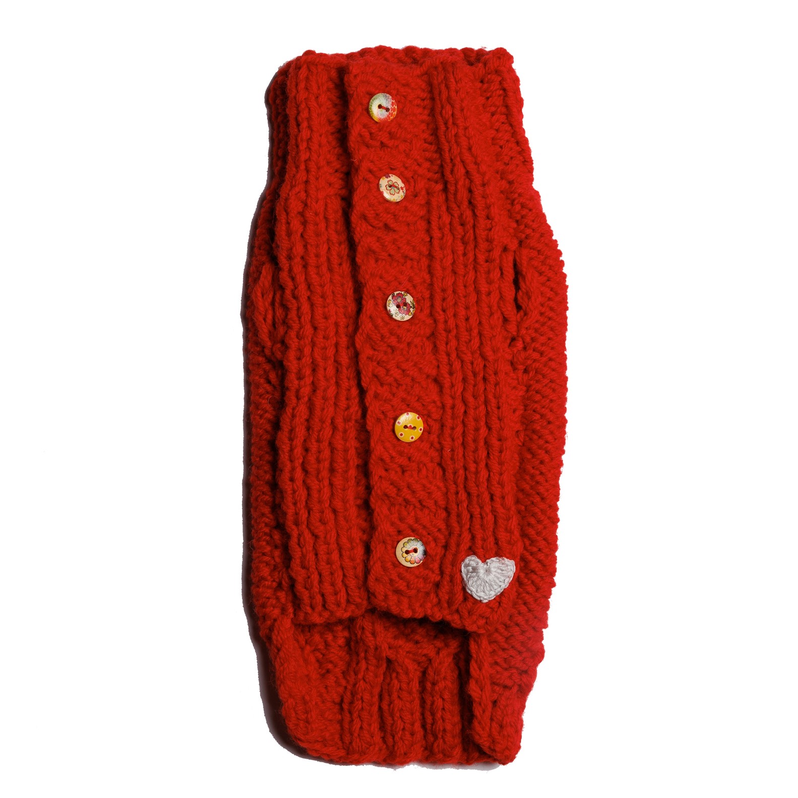 Sweter rozpinany o splocie WARKOCZ - czerwony RITA - obrazek 3