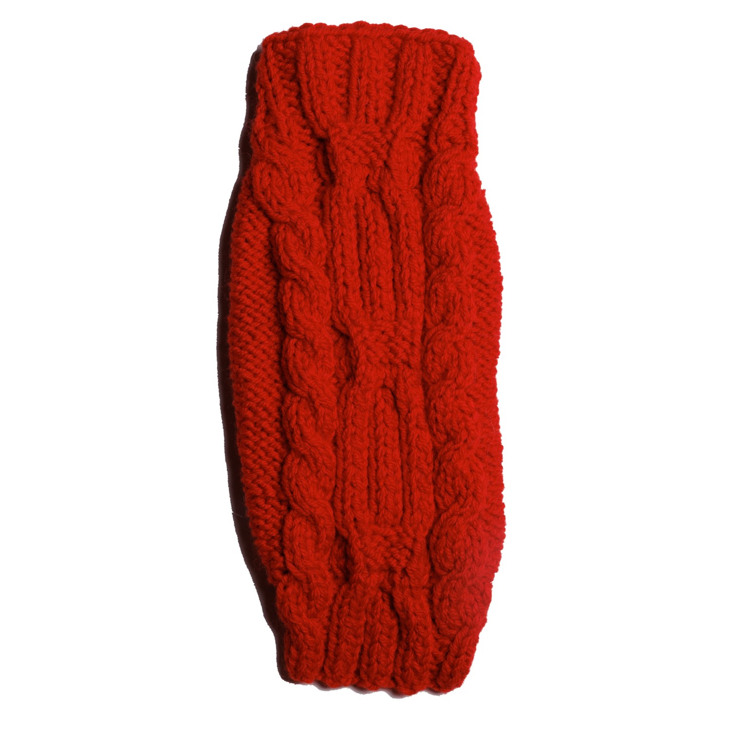 Sweter rozpinany o splocie WARKOCZ - czerwony RITA - obrazek 4