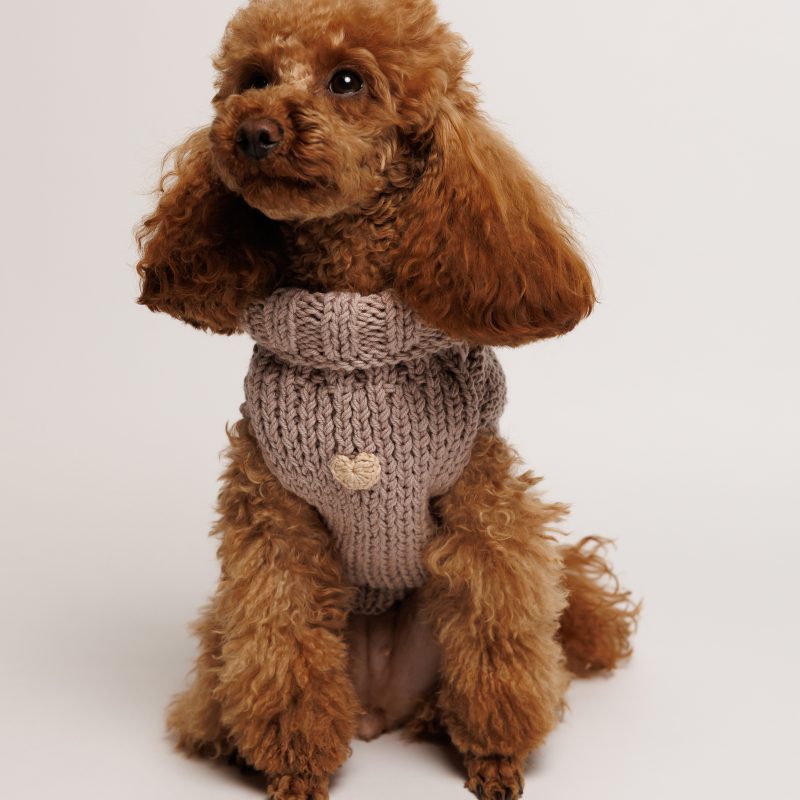 Sweter o splocie WARKOCZ - beżowy AMELIA