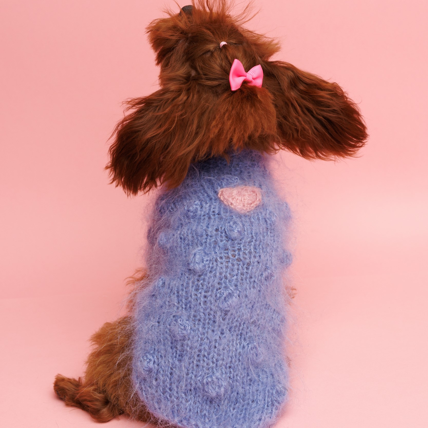 Sweter o splocie BUBLLES - niebieski - obrazek 3